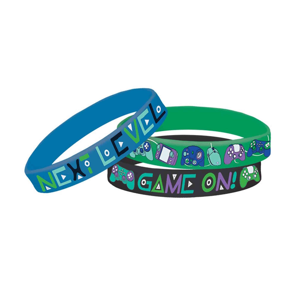 Game On Rubber Bracelets 6pk