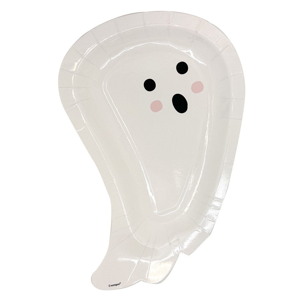 White Ghost Shaped Plates 8pk