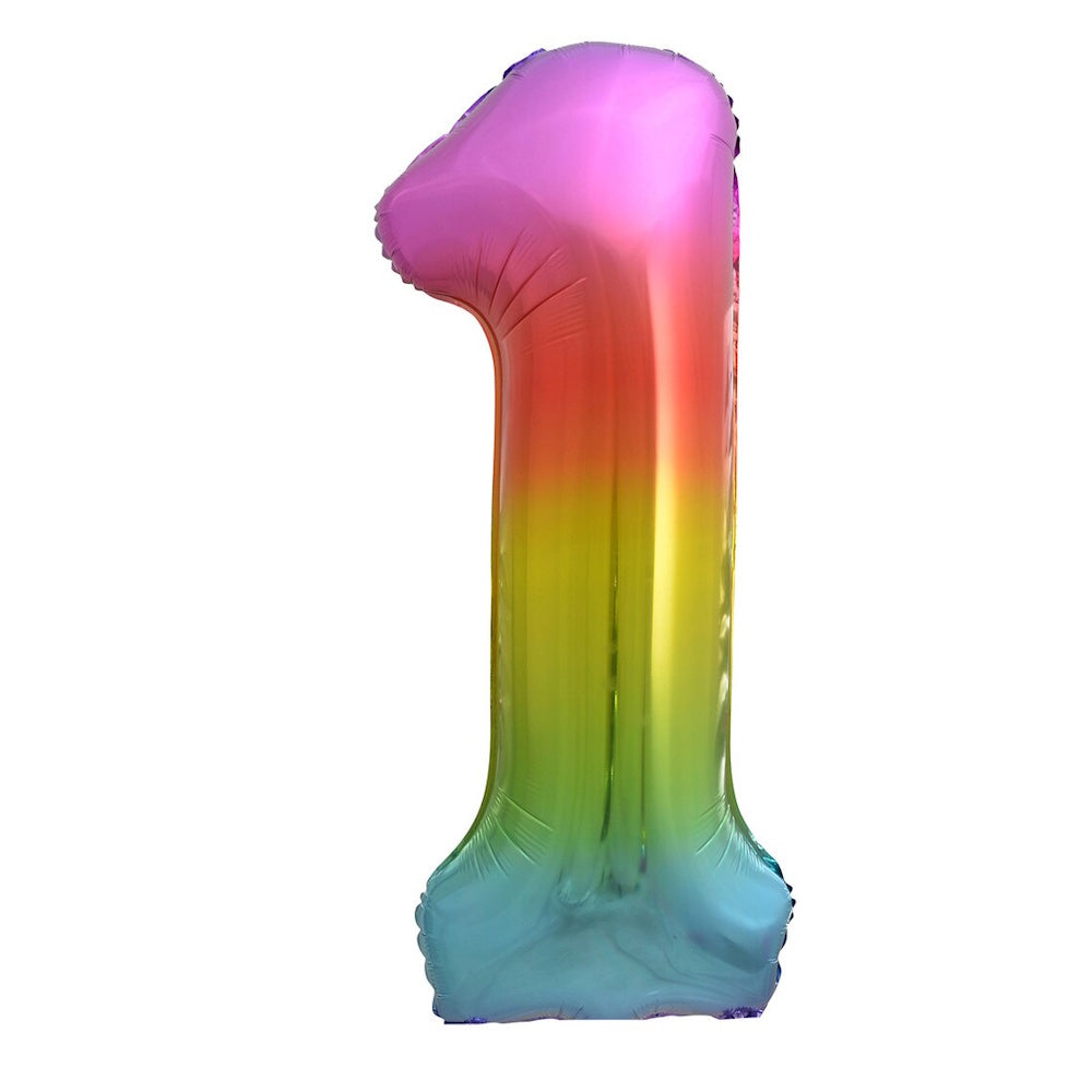 Giant Rainbow Number Foil Balloon - 1