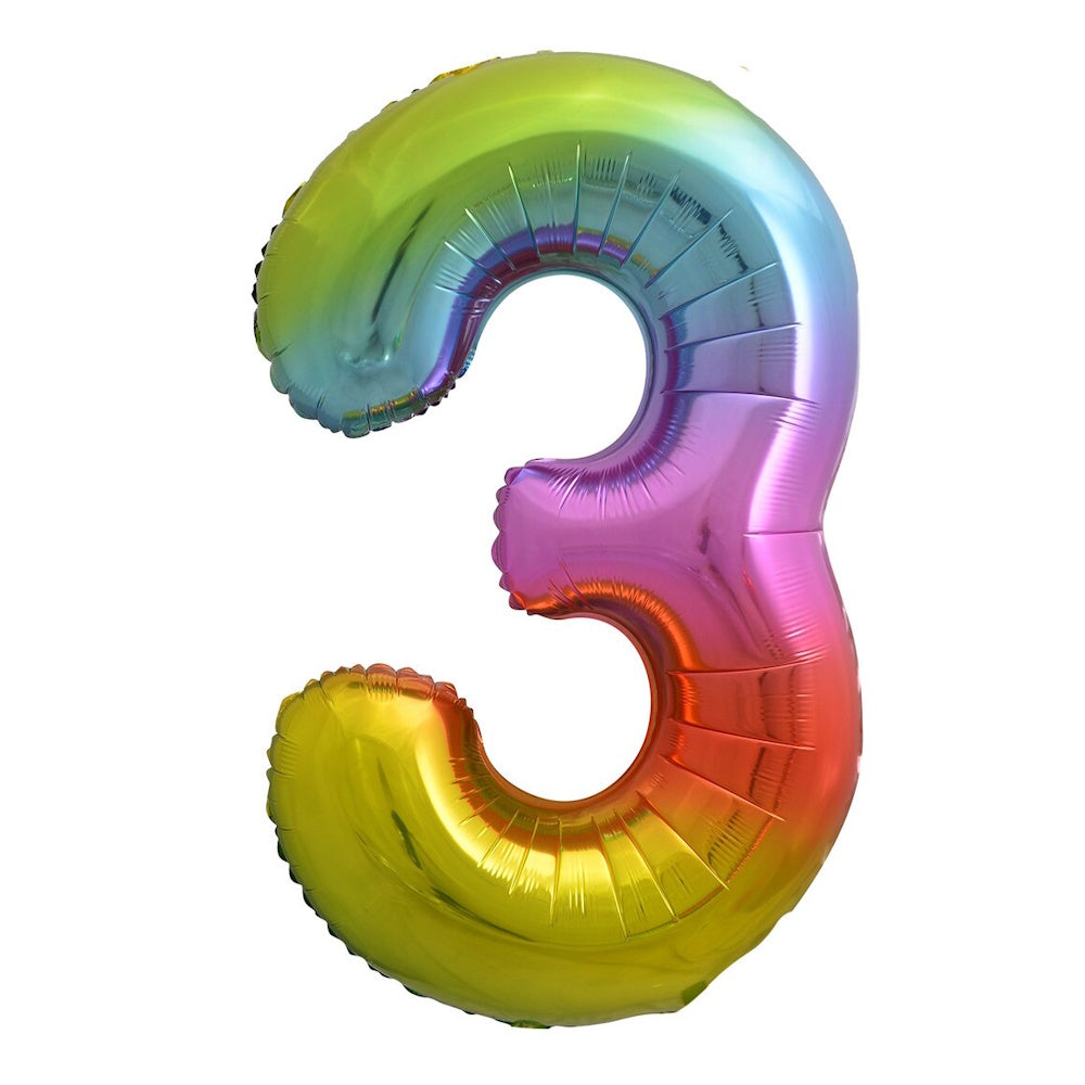 Giant Rainbow Number Foil Balloon - 3