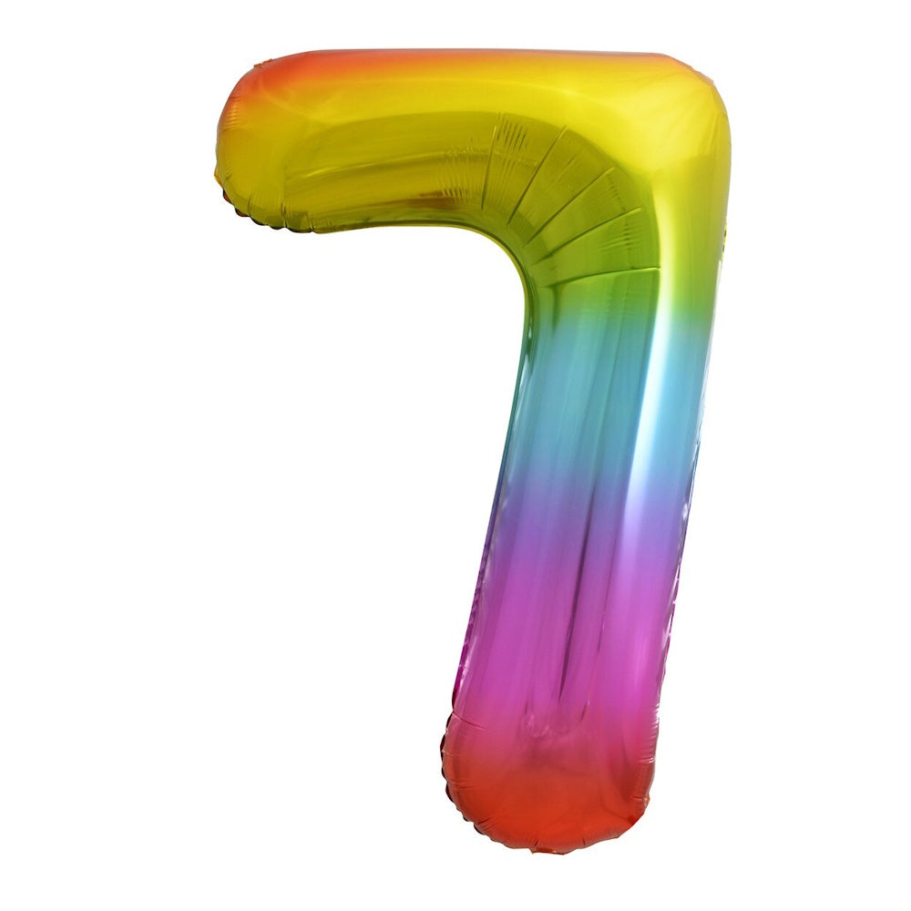 Giant Rainbow Number Foil Balloon - 7