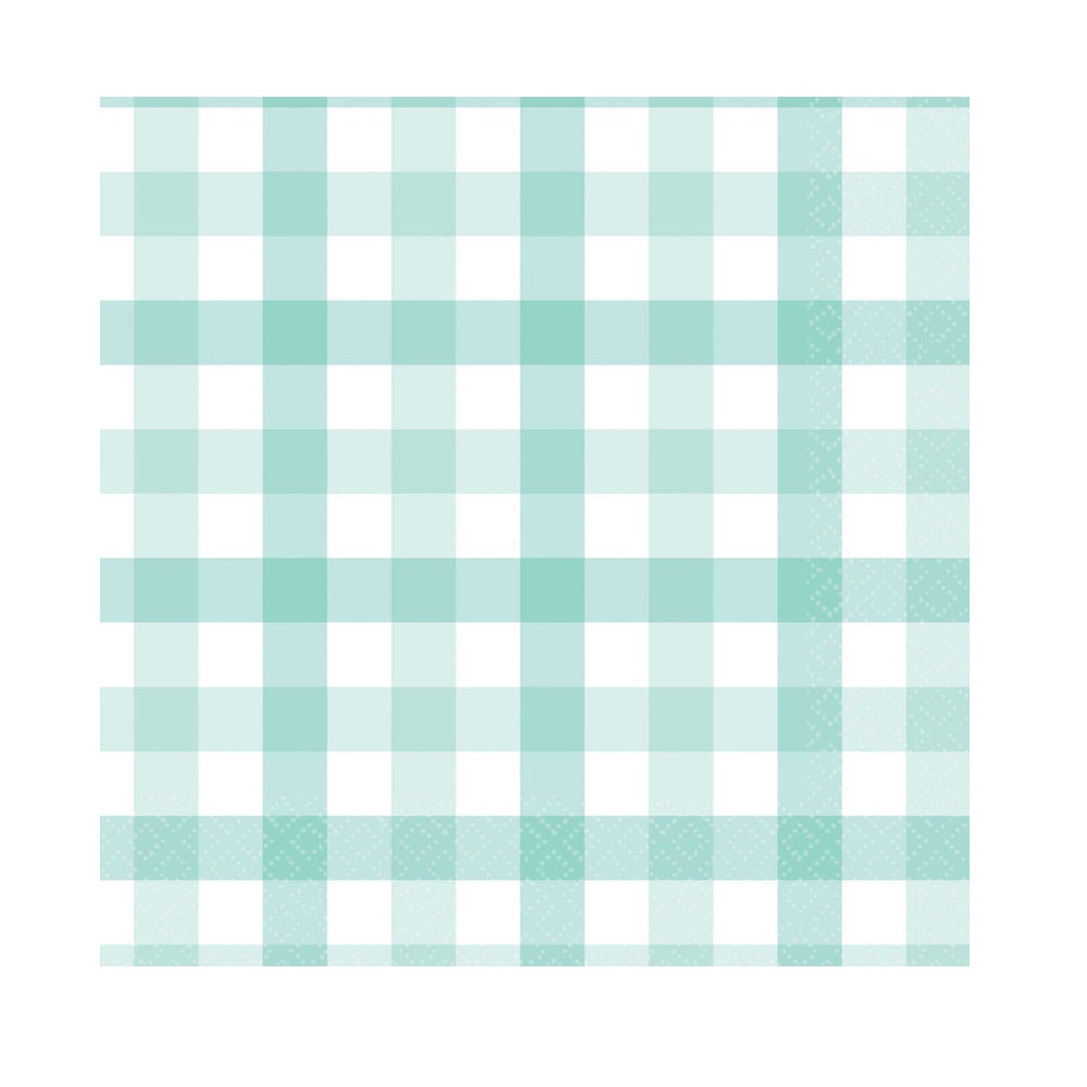 Gingham Lunch Napkins 16pk - Pastel Mint
