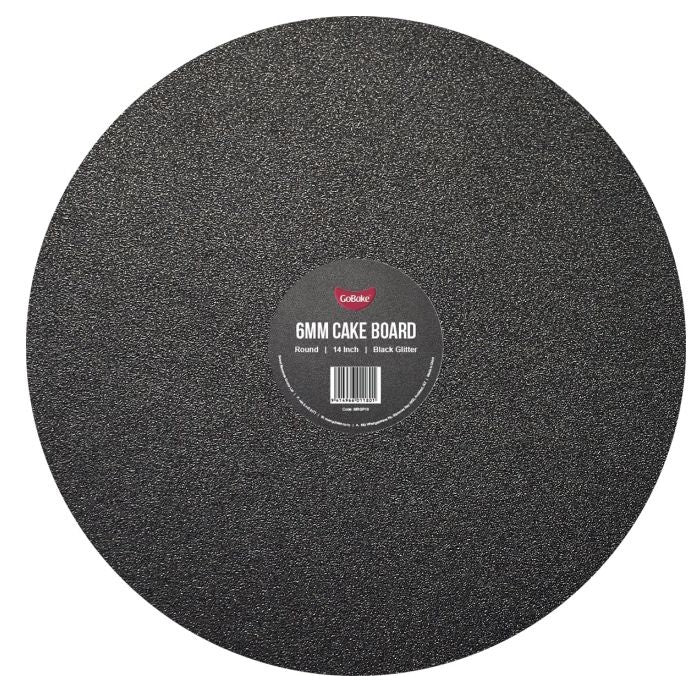 Black Glitter Round Cake Board 14in