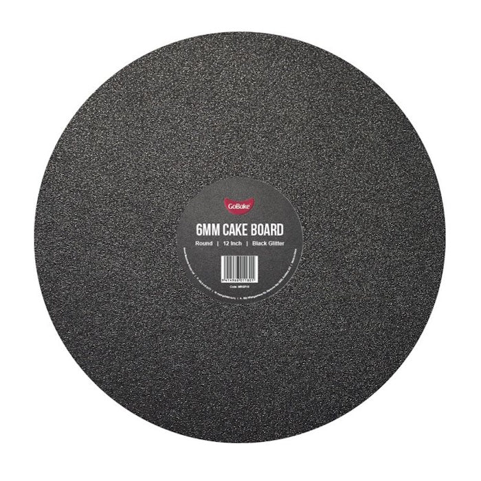Black Glitter Round Cake Board 12in