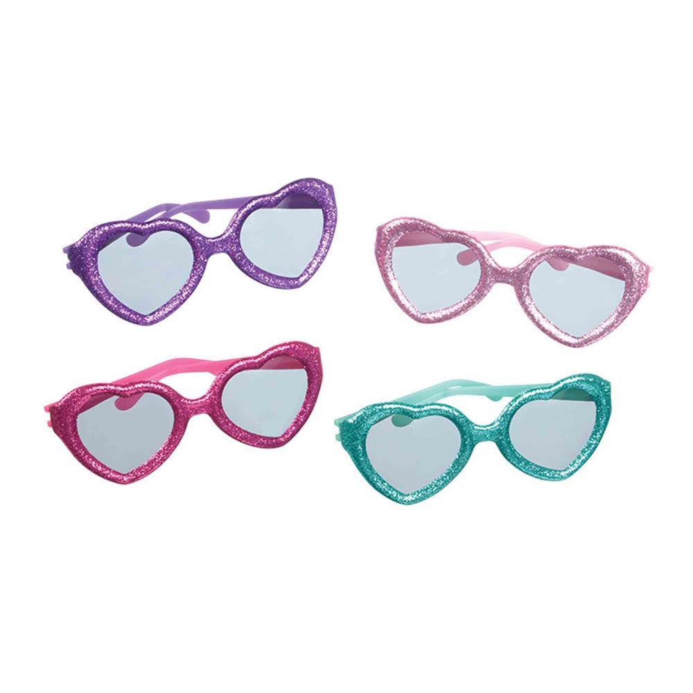 Heart-shaped Glitter Glasses 12pk