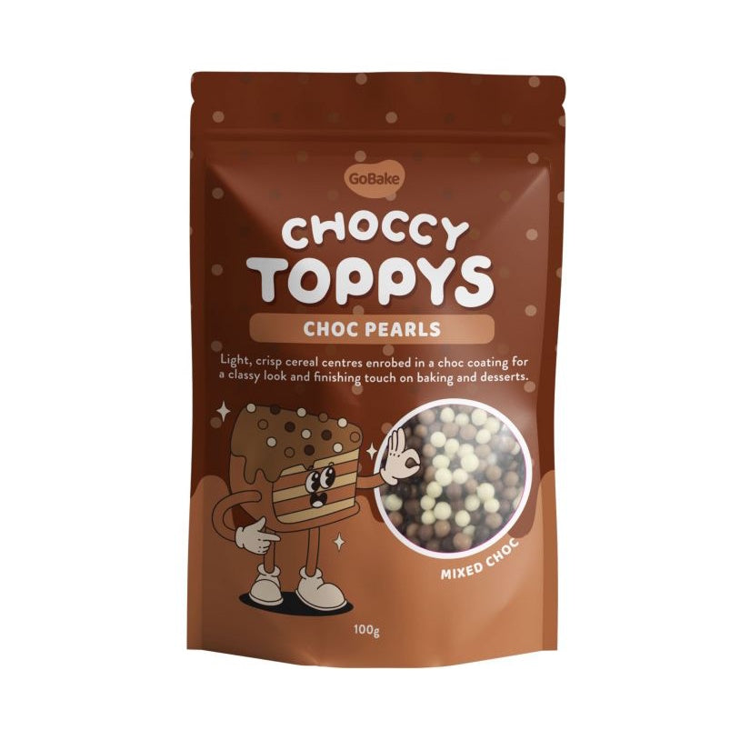GoBake Choccy Toppys Choc Pearls - Mixed Choc