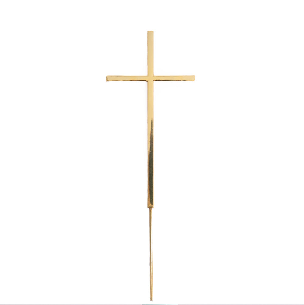 Gold Metal Cake Topper - Fine Cross