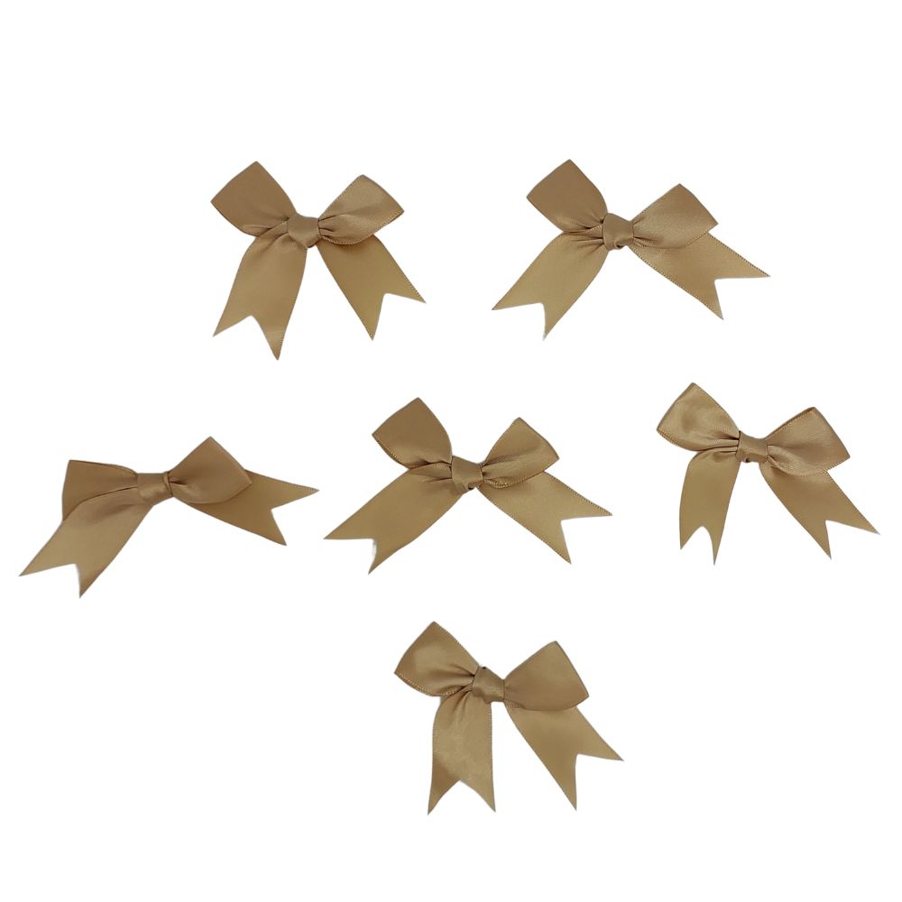 Gold Satin Bows 6pk