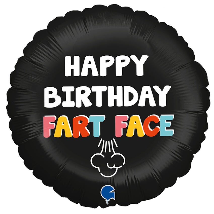 Happy Birthday Fart Face Foil Balloon