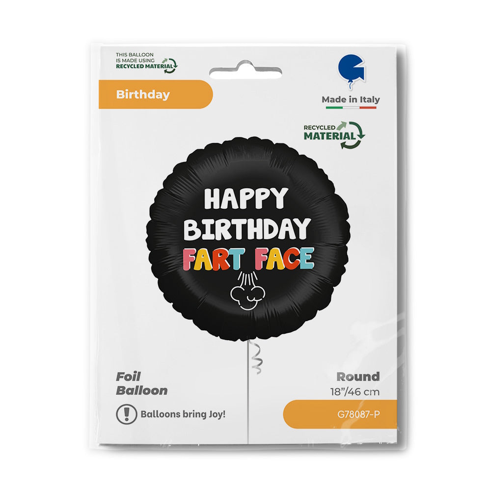 Happy Birthday Fart Face Foil Balloon