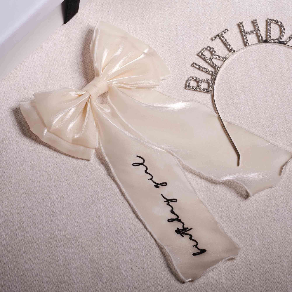 Happy Bowday Birthday Girl Hair Bow