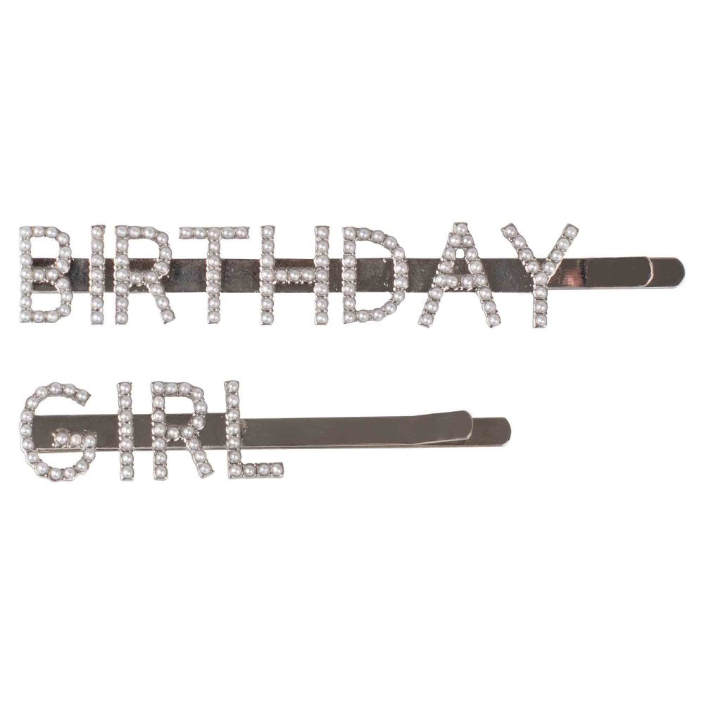 Happy Bowday Birthday Girl Embellished Hair Slides