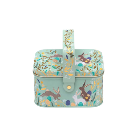 Happy Bunnies Easter Handle Basket Tin