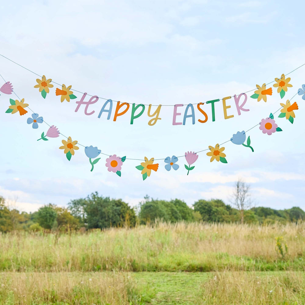 Happy Easter Floral Banner Set