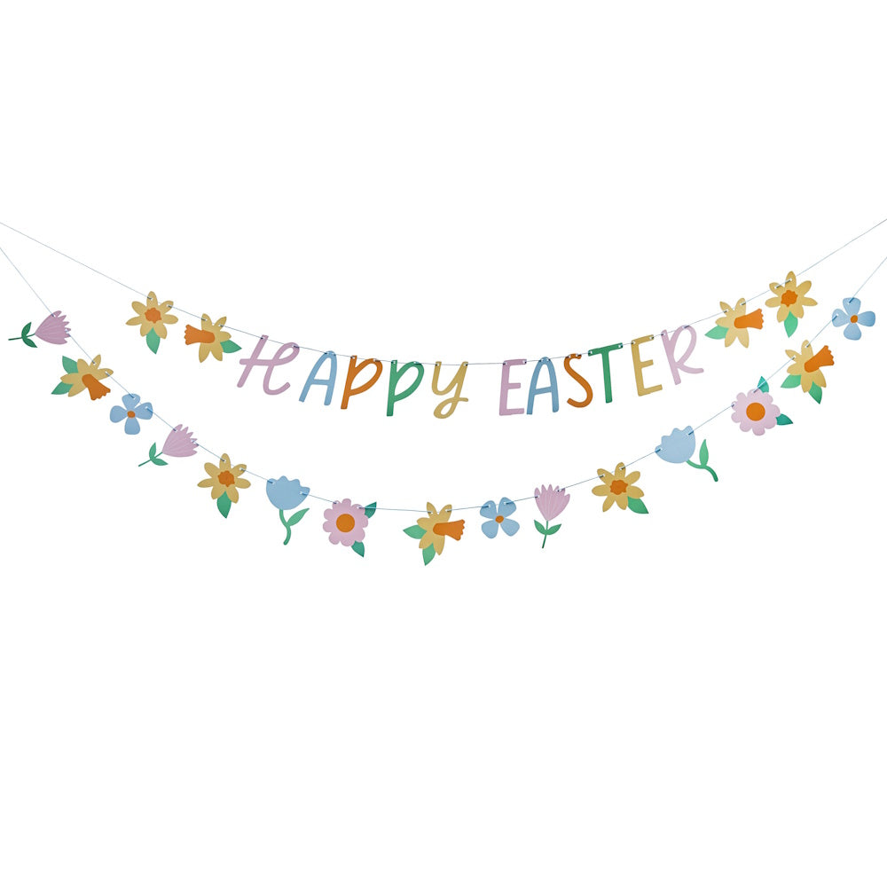 Happy Easter Floral Banner Set
