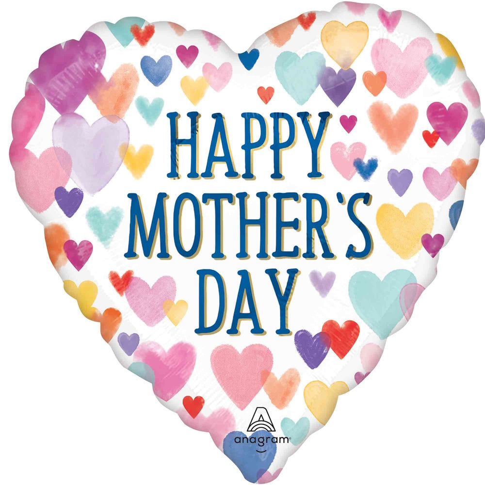Mother's Day Sprinkled Hearts Foil Balloon