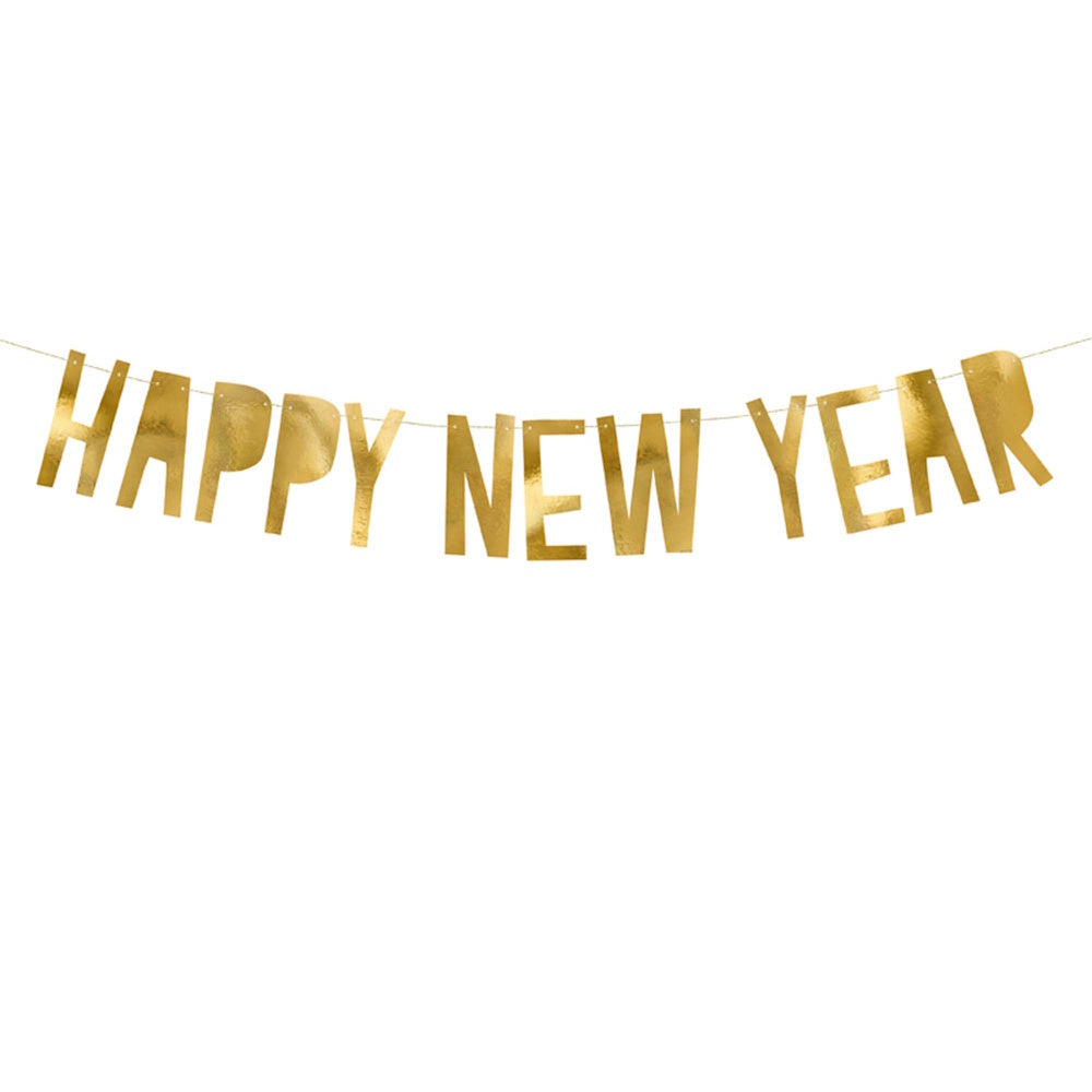 Gold Happy New Year Banner