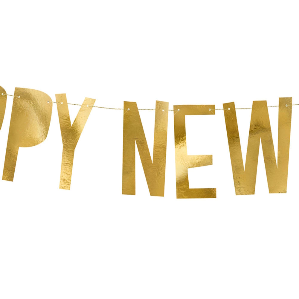 Gold Happy New Year Banner