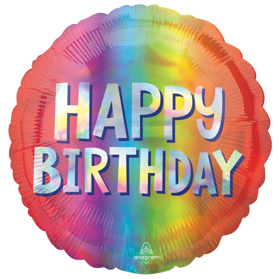 Happy Birthday Rainbow Holographic Foil Balloon