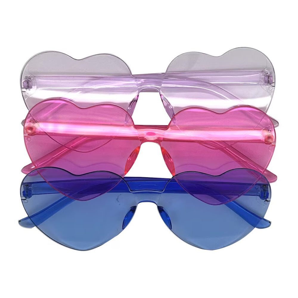 Heart Shaped Novelty Glasses 3pk