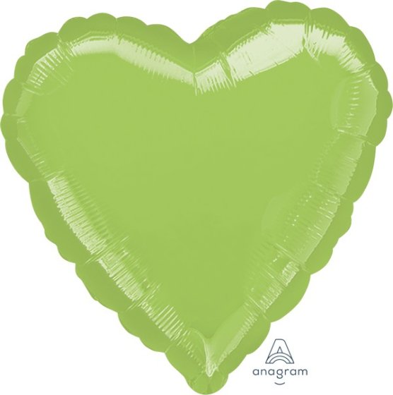 Heart Shaped Foil Balloon - Lime