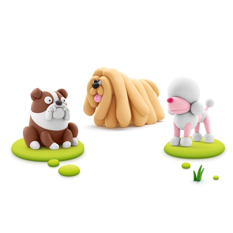 Hey Clay Dog Buddies - Poodle Poppy, Bulldog Hypno, Komondor Moody (6 Cans)
