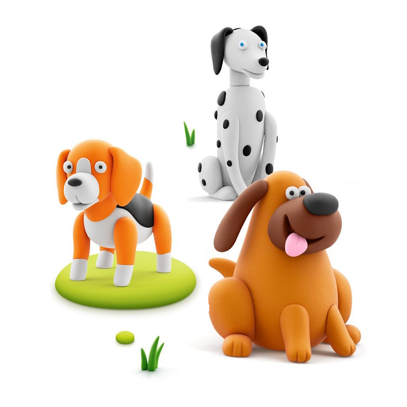 Hey Clay Dog Buddies - Labrador Nom Nom, Dalmatian Turbo, Beagle Walkie (6 Cans)