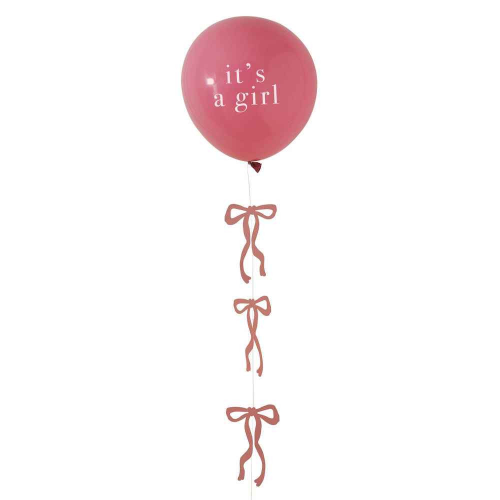 Little Lady "It's a Girl" Baby Shower Balloon with Bow Tail