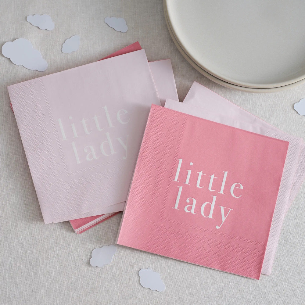 Little Lady Baby Shower Lunch Napkins 16pk