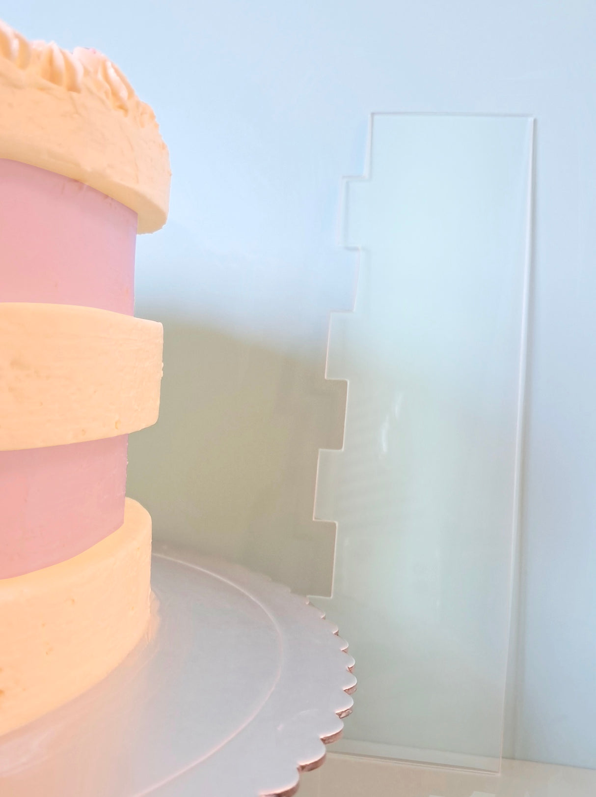 Tall Acrylic Cake Scraper - Large Stripes