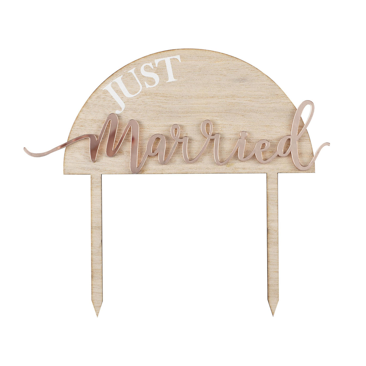 Just Married Wooden Wedding Cake Topper