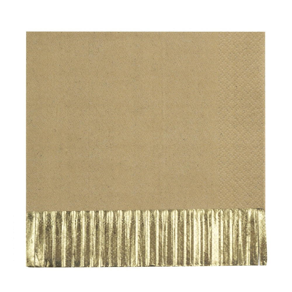 Kraft Gold Fringed Lunch Napkins 16pk