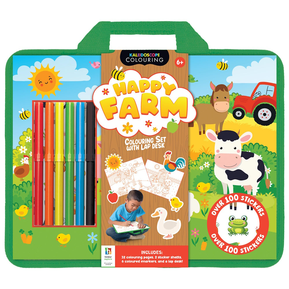 Kaleidoscope Lap Desk Colouring Set - Farm