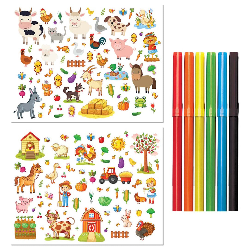 Kaleidoscope Lap Desk Colouring Set - Farm