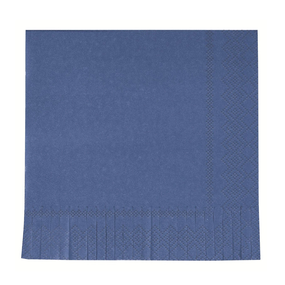 Lapis Blue Fringed Lunch Napkins 16pk