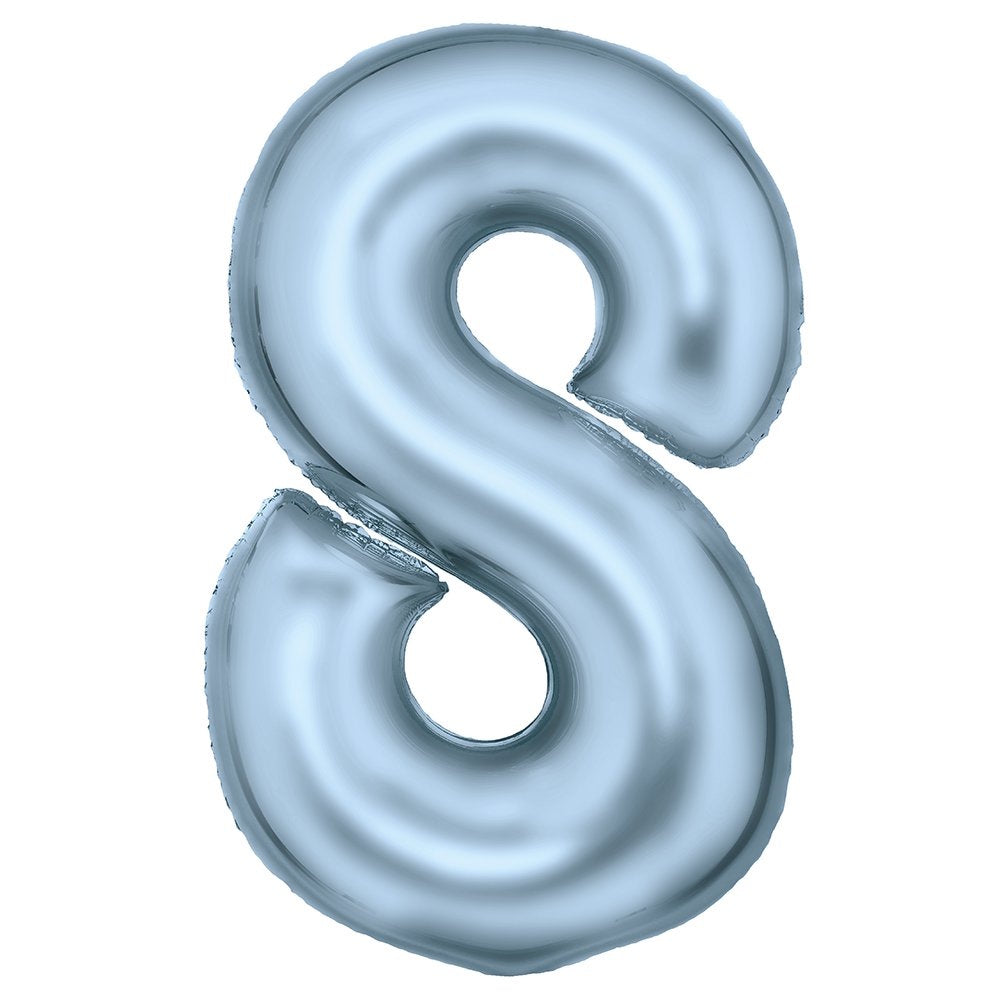 86cm Silk Lustre Blue Number Foil Balloon - 8