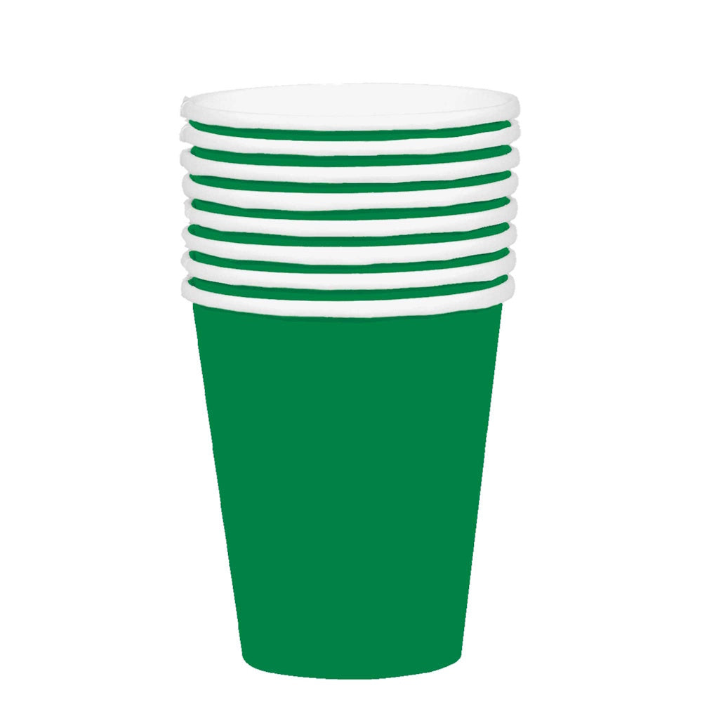 Large Paper Cups 20pk - Festive Green