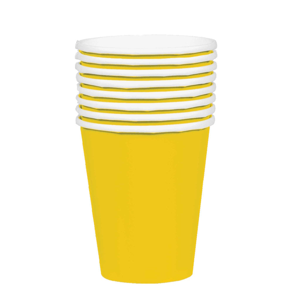 Large Paper Cups 20pk - Yellow