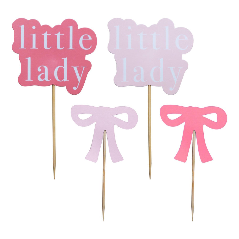 Little Lady Baby Shower Cupcake Toppers 12pk
