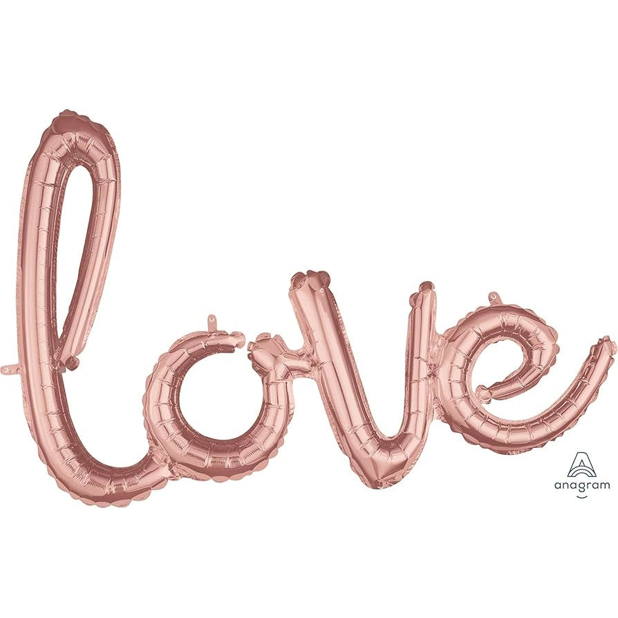 Love Script Foil Balloon - Rose Gold