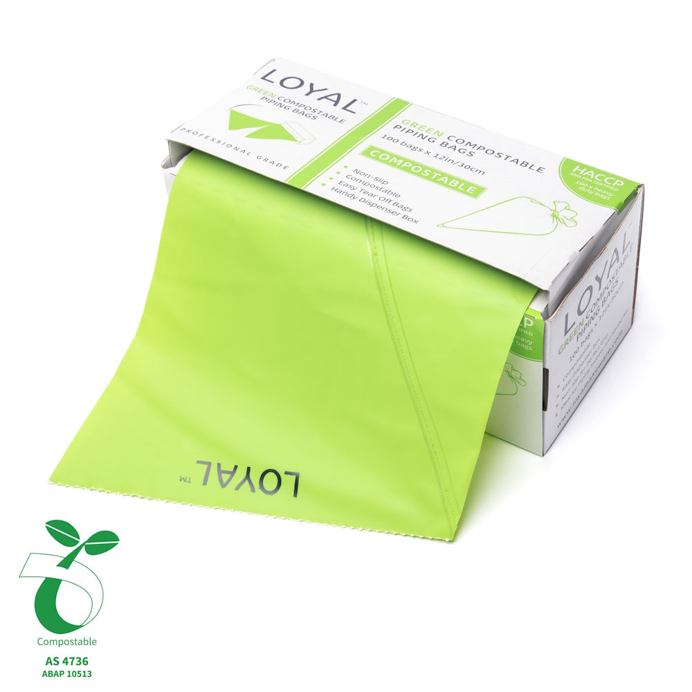 LOYAL Compostable Piping Bags Green 100pk - 12in
