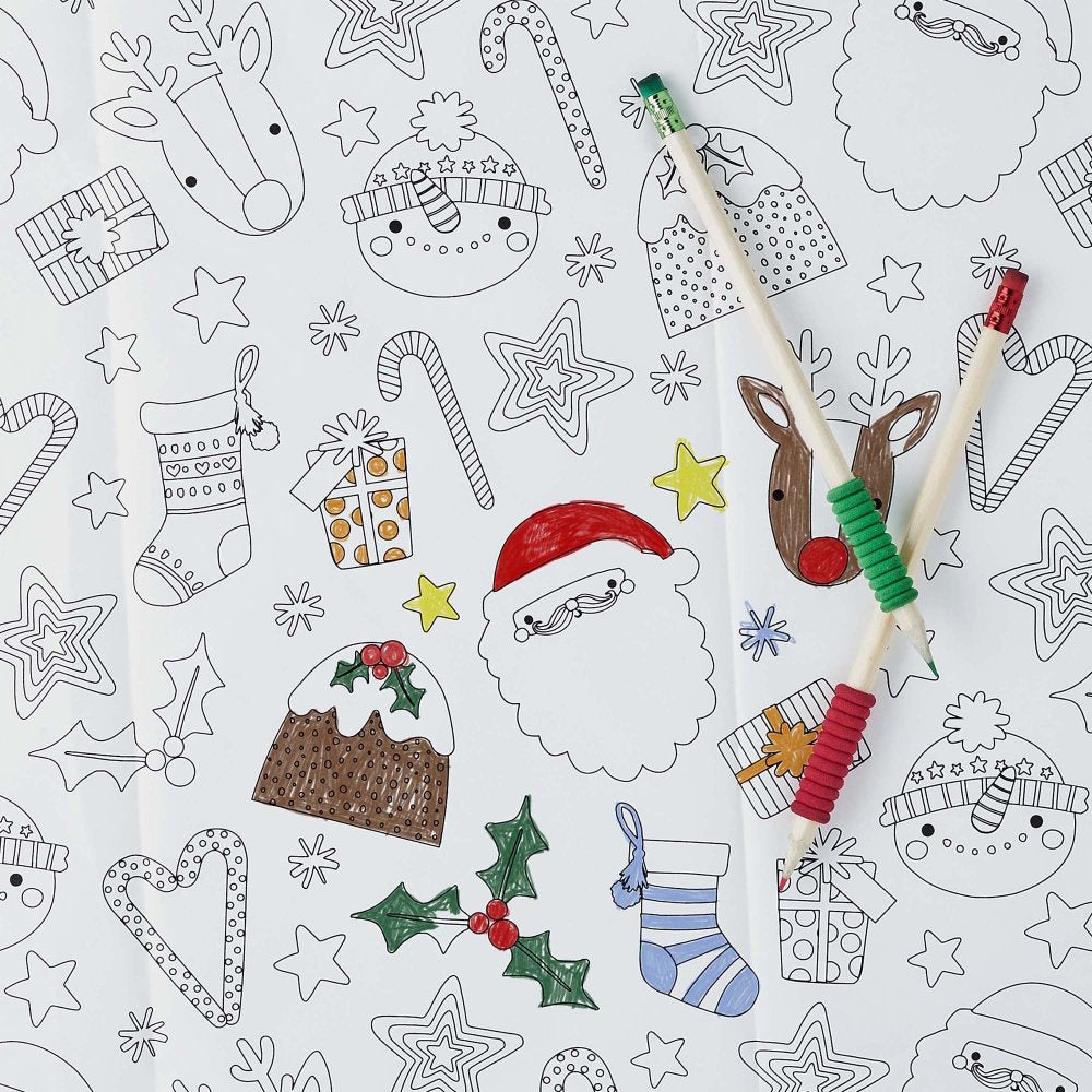 Merry Christmas Festive Colour In Paper Tablecover