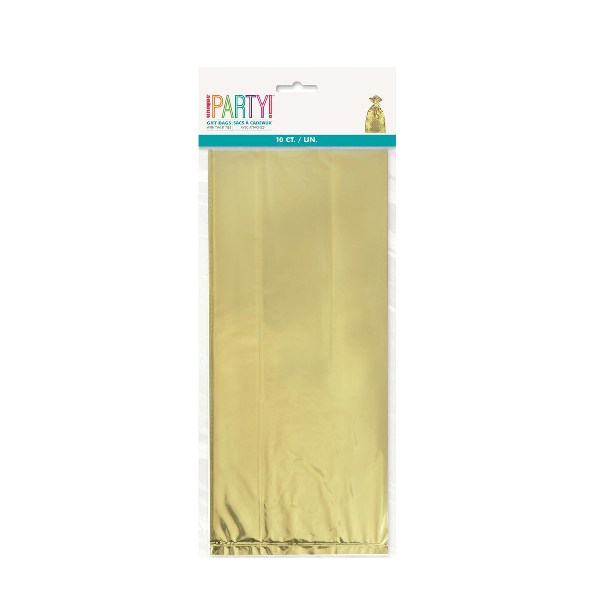 Metallic Gold Cello Bags - 10pk