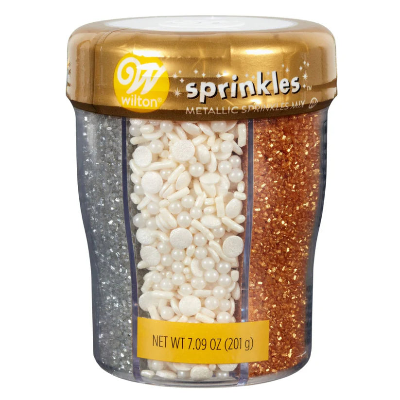 Wilton Metallic Sprinkles Mix with Turning Lid 6-Cell