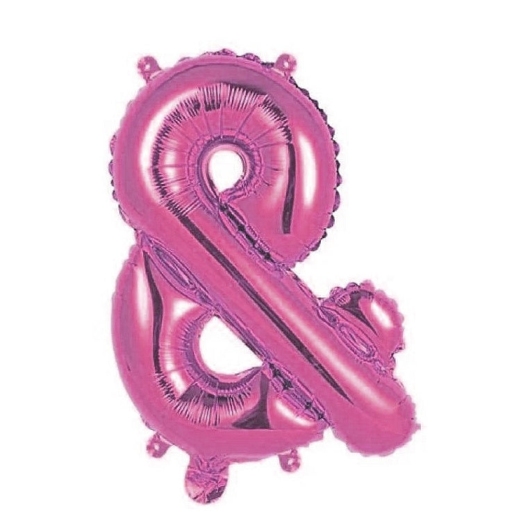 Mini Hot Pink Foil Balloon - & Symbol