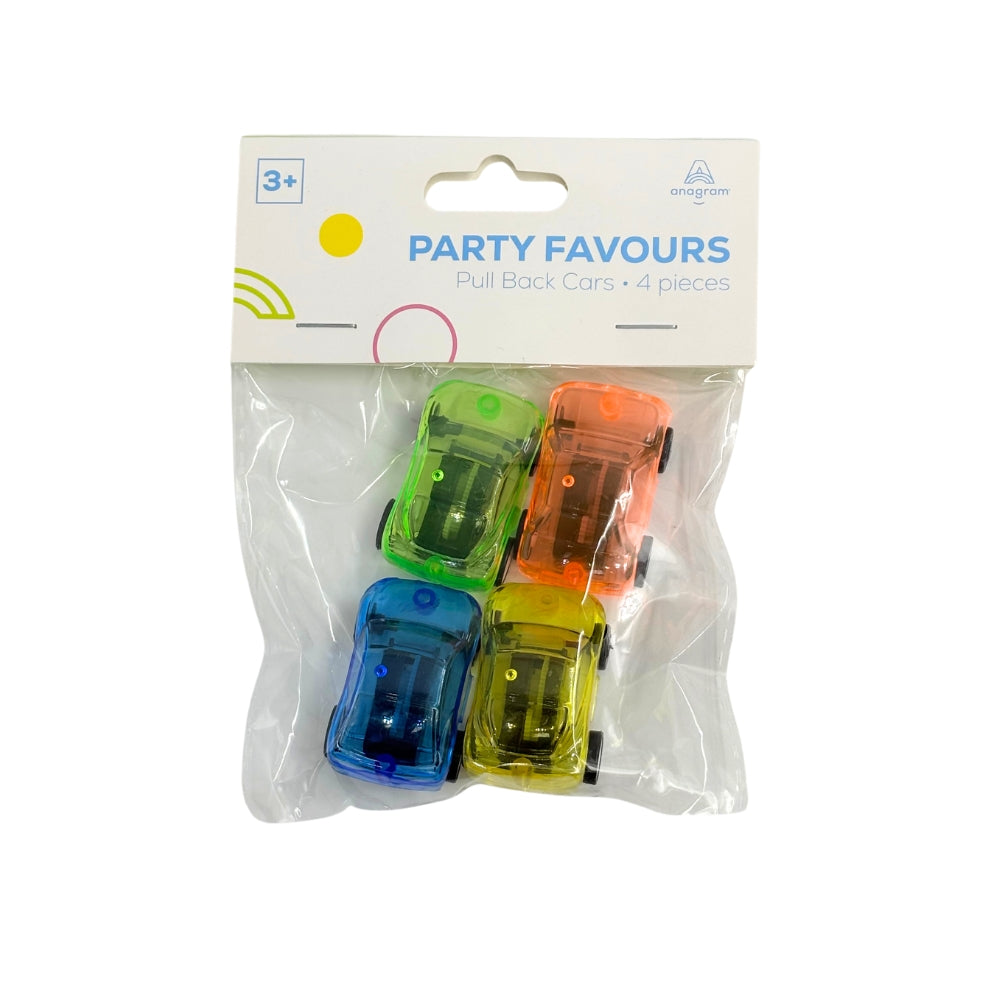 Mini Pull Back Cars Party Favours 4pk