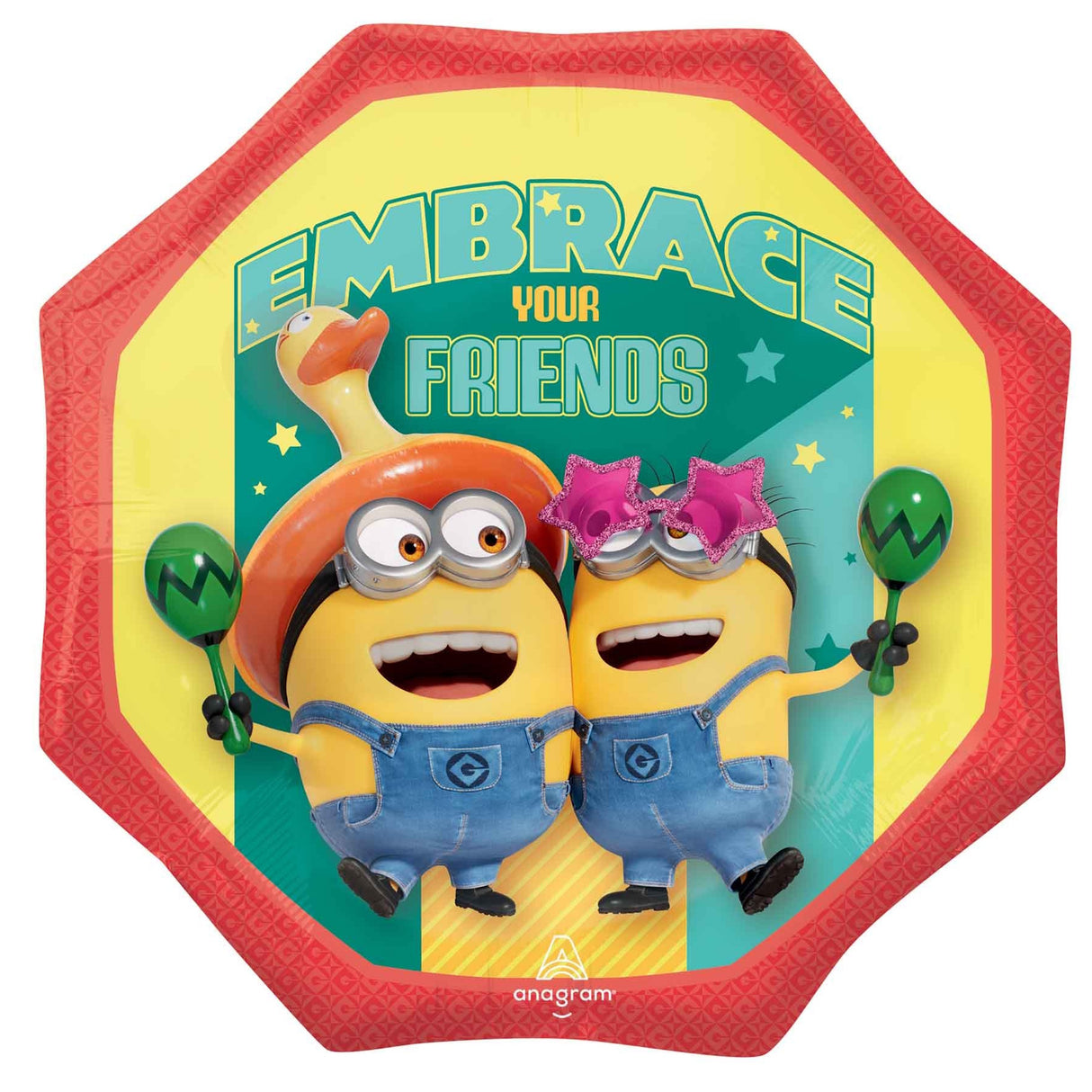 Minions Embrace Your Friends SuperShape Foil Balloon
