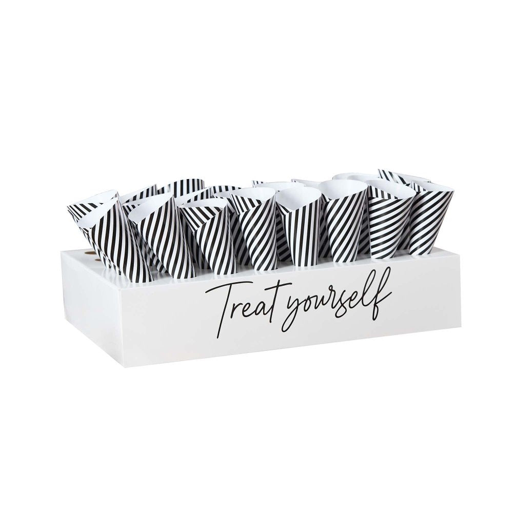 Monochrome Party Treat Cones & Stand