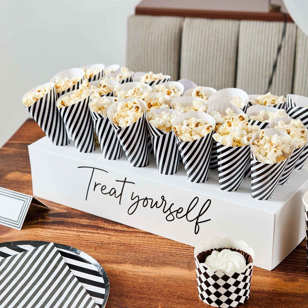 Monochrome Party Treat Cones & Stand