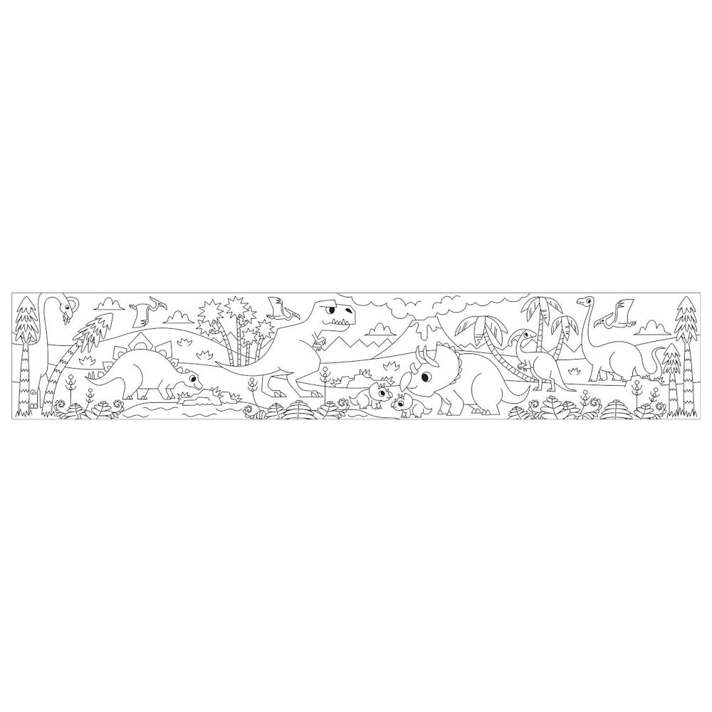 Mudpuppy Mini Colouring Roll - Mighty Dinosaurs